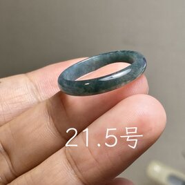 L17-129 氷糯種 紺色 21.5号 グアテマラ産 A貨 本翡翠 くりぬき リング