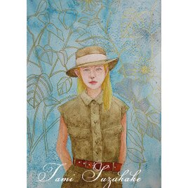 水彩原画「ジャングル・ガール」