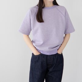 french terry half-sleeve top/purple heather