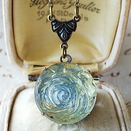 ヴィンテージ　Blue／シトリン　スキャパレリの為の薔薇Glass　美しいネックレス