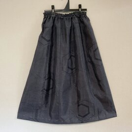 着物リメイク Ｙ2  ギャザースカート  シルク 古布正絹 着物スカート