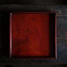 深く美しい色味◆伊勢漆器　胡桃足膳　角盆　古物　古民家　骨董・antiques　明治〜昭和初期　i3