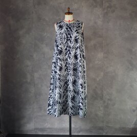 ワンピース 浴衣をリメイク 竹文様　one0006   / 古布 着物 着物リメイク kimono