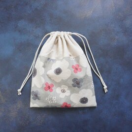 巾着　北欧風のお花
