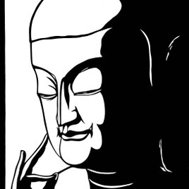 切り絵「弥勒菩薩」
