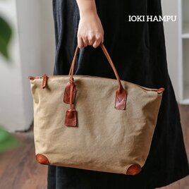 ビジネストート 帆布×本革 3色展開 A4対応 PC収納可 撥水加工 大容量 2WAY 通勤 休日兼用