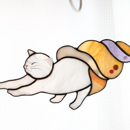 猫のステンドグラスサンキャッチャー2