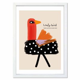 Lady bird 　鳥　送料無料 　sei新着作品/新着順　イラスト　ポスター　アートポスター　4152