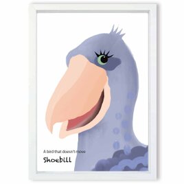 おめかしハシビロコウ　鳥　送料無料 　アート/sei新着作品/新着順　イラスト　ポスター　アートポスター　4153