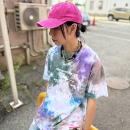 タイダイ 半袖 Tシャツ パープル×グリーン×ブラウン Lサイズ ROLLOVER SW3-44