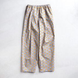 【New Colour】シュエシュエファブリック　タックパンツ　Shweshwe Grey x Yellow