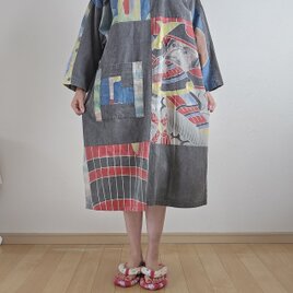 着物リメイク　ハンドメイド　幟　リメイク　ワンピース
