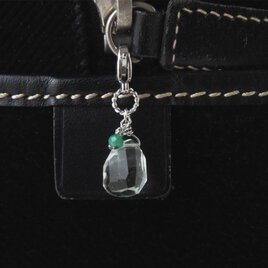 Clear Green Zipper Charm（グリーンアメジスト×エメラルド）