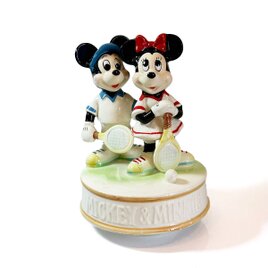 Vintage Walt Disney Productions Mickey & Minnie Tennis Music Box