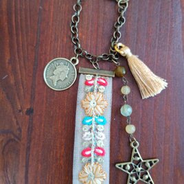 インド刺繍レースバッグチャーム