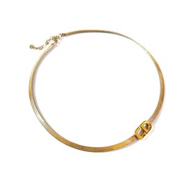 「Christian Dior」 Vintage CD Logo Necklace Choker