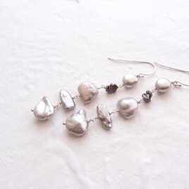 【SV】Biwa Pearl Long Earrings／ビワパール ロングピアス