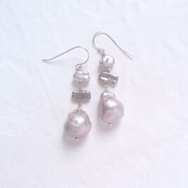 【SV】Baroque Pearl Mix Earrings／バロックパール ミックスピアス