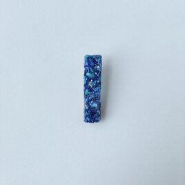 "summer night sky" 夏の夜空を閉じ込めた/小さな長方形の刺繍ブローチ