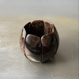 Vintage USA retro brown marble wide bangle