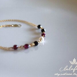 14kgf Luminous Bracelet 〜シックカラー天然石のブレスレット〜