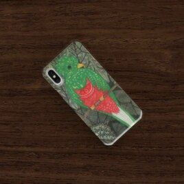 【ツェリケ｜静かな森で見つける本当の色】ケツァールの背面iPhoneケース