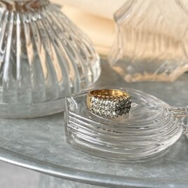 R434-ヴィンテージリング U.S.A. Gold over Sterling Silver "Triple Tier"