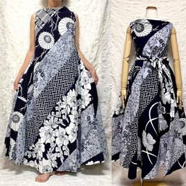 浴衣リメイク　パッチワークワンピース