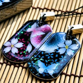 和柄 ペアネックレス 桜 伝統 職人 桜 さくら ペアアクセサリー 名入れ 手作り ハンドメイド プレゼント ギフト カップル