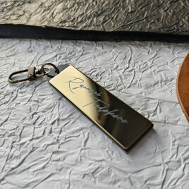 名入れゴルフネームタグ 高級ステンレス刻印 キーホルダー キャディバッグバッグタグ セミオーダー ギフト ペアお揃い 記念品
