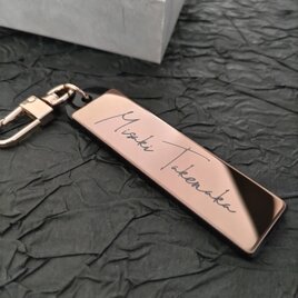 名入れゴルフネームタグ 高級ステンレス刻印 キーホルダー キャディバッグバッグタグ セミオーダー ギフト ペアお揃い 記念品