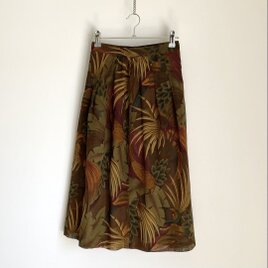 Vintage 80s-90s retro botanical bird design skirt