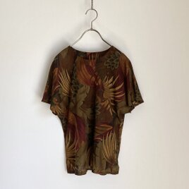 Vintage 80s-90s retro botanical bird design tops