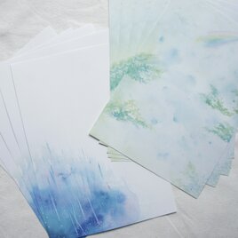 【雨の便箋】2種×5枚　