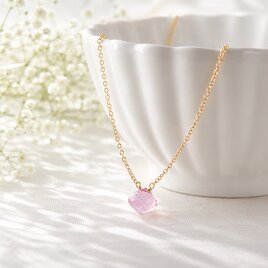 凛とした可愛さ＊ピンクトパーズのオニオンカット・ネックレス～14KGF