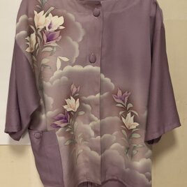 ８７６３　花柄の着物で作ったジャケット