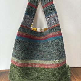裂き織り　ミニバッグ♪手織り