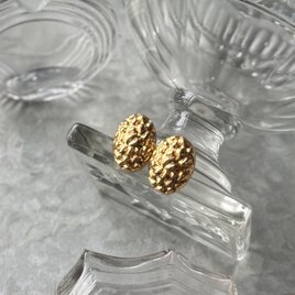 P784-ヴィンテージピアス U.S.A. 1970-80' Gold Tone Oval Nuggets