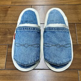 男性用★洗濯機丸洗いOK★スリッパ•室内履き★デニムリメイク　ルームシューズ