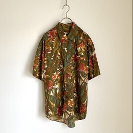 Vintage 80s-90s retro botanical design shirt