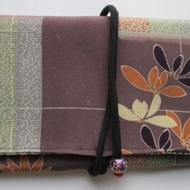 ８７６５　花柄の着物で作った和風財布・ポーチ　