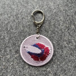 刺繍キーホルダー■ベタ　紫■熱帯魚
