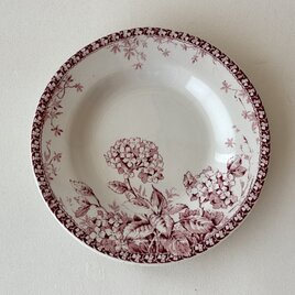 GIEN/ ジアン　 HORTENSIA（紫陽花柄）スーププレート　フランスアンティーク皿