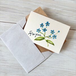 封筒付きミニカード「ワスレナグサ」・水干絵具