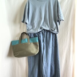 トートバッグM✴︎カーキベース✴︎ジャストA4サイズ✴︎倉敷帆布