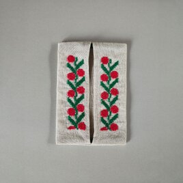 ハンガリー　ベレグ地方の刺繍　ポケットティッシュケースNo.1