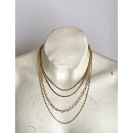 Vintage 00s USA retro gold tone design chain necklace