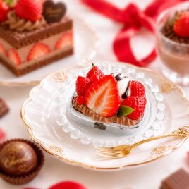 チョコ苺パフェのピルケース　スイーツデコ  フェイクスイーツ