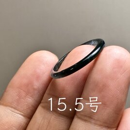 L18-07 細身 黒翡翠 氷種 15.5号 グアテマラ産 A貨 本翡翠 くりぬき リング
