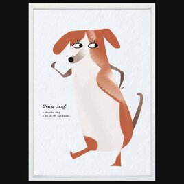 I’m a dog!  犬 　送料無料　アート/sei検索新着順　イラスト　ポスター　アートポスター　2192